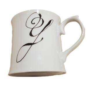 Anthropologie rossana monogram cursive letter Y mug